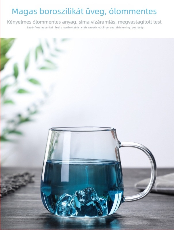 Nagy kapacitású boroszilikát üveg teáskanna szilikon fedővel, modern dizájn, otthoni használatra