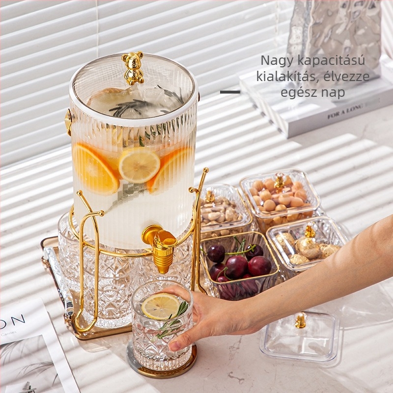 3,5 L-es nagy kapacitású hideg italtartály csappal – gyümölcstea, Cola és víz számára