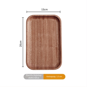 Téglalap alakú tál fekete fából süteményekhez, kávéhoz és teához.