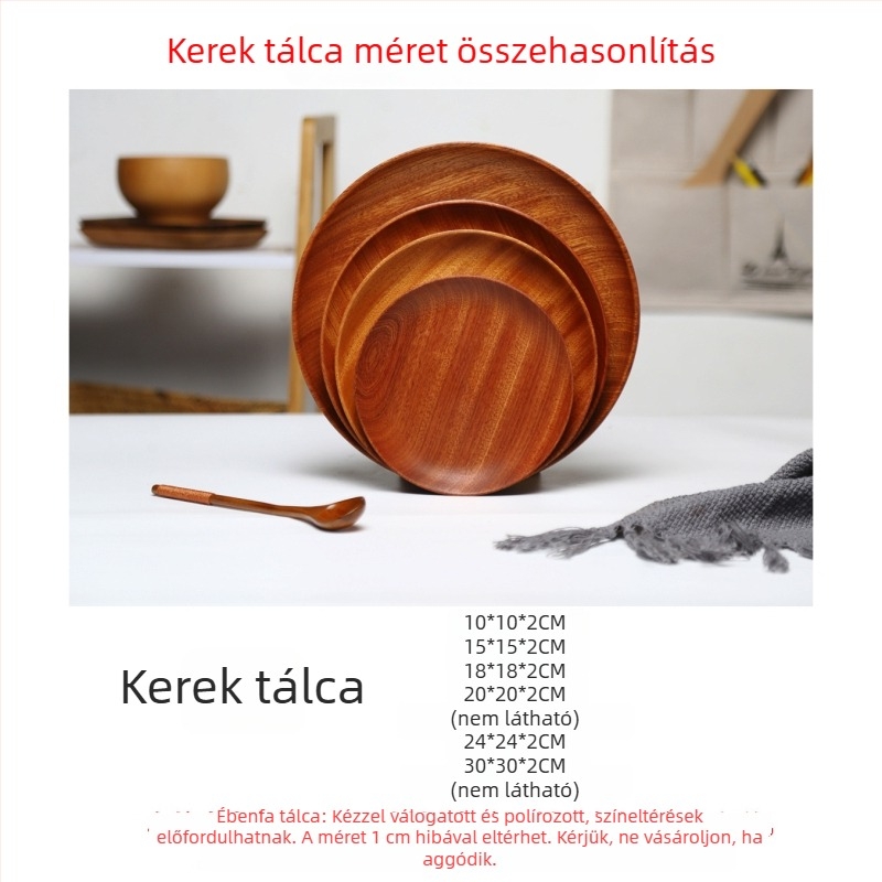 Téglalap alakú tál fekete fából süteményekhez, kávéhoz és teához.