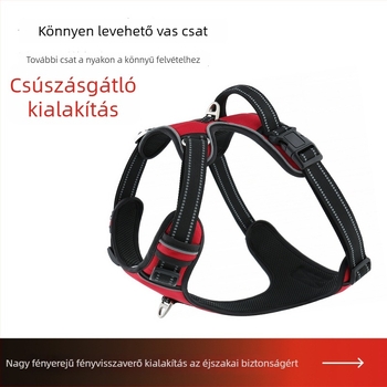 Robbanásbiztos kutyahám nagy és közepes testű kutyák számára, lélegző mellény-stílusú, kihúzható anti-elvesztés