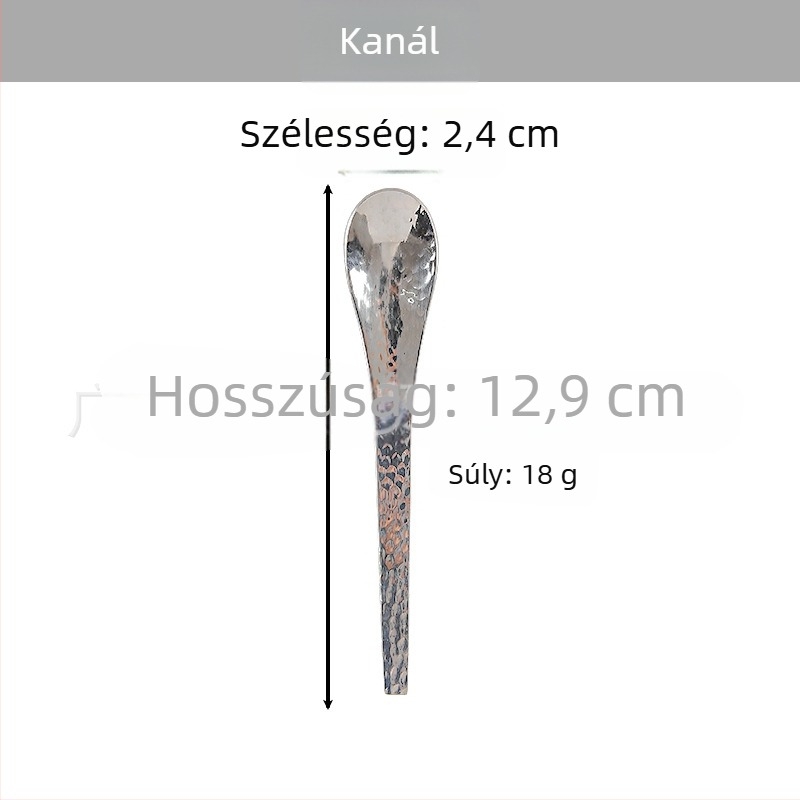 304 rozsdamentes acél, kalapált mintázatú felület: gyümölcs villa, torta villa, teáskanál, jégkrém kanál, desszert villa – étkészlet szállodák és éttermek számára