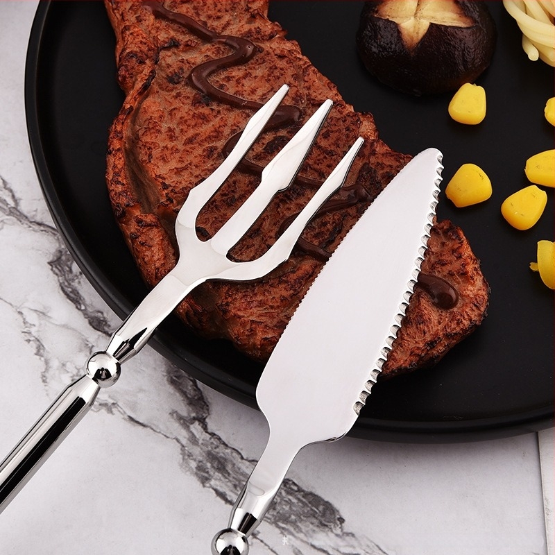 Neptune 304 rozsdamentes acél nyugati étkészlet: steak kés, villa, kanál és teáskanál, nordic stílus