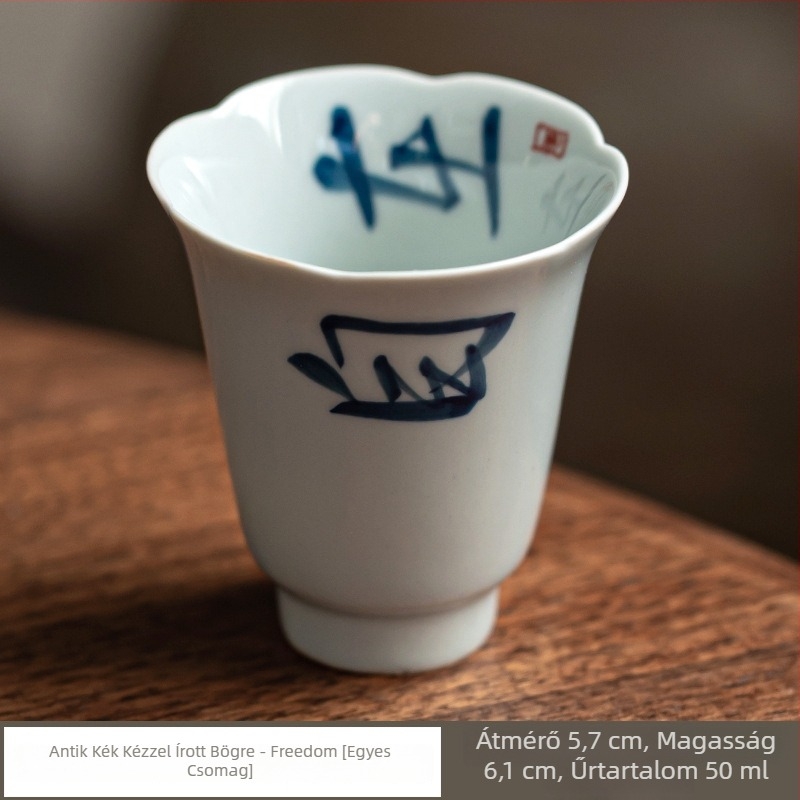 Kézzel festett porcelán teáscsésze Gongfu teázáshoz, napraforgó-formájú szájjal, otthoni használatra, aromás csésze