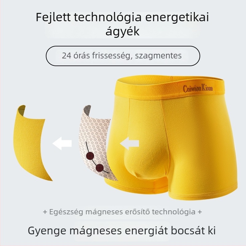 Modal anyagú, mágneses hőérzékelő technológiával ellátott férfi alsónadrág, légáteresztő, kényelmes, egyszínű.