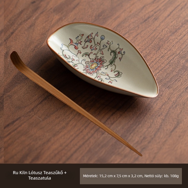 Winter porcelán Gongfu teás tartozékok — teáskanál és teás tartó, retro kínai stílusban