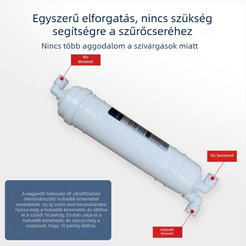 Vízszűrő elem, 3-por gyorscsatlakozás, öt lépéses ultrafiltráció beépített PP pamutszűrő
