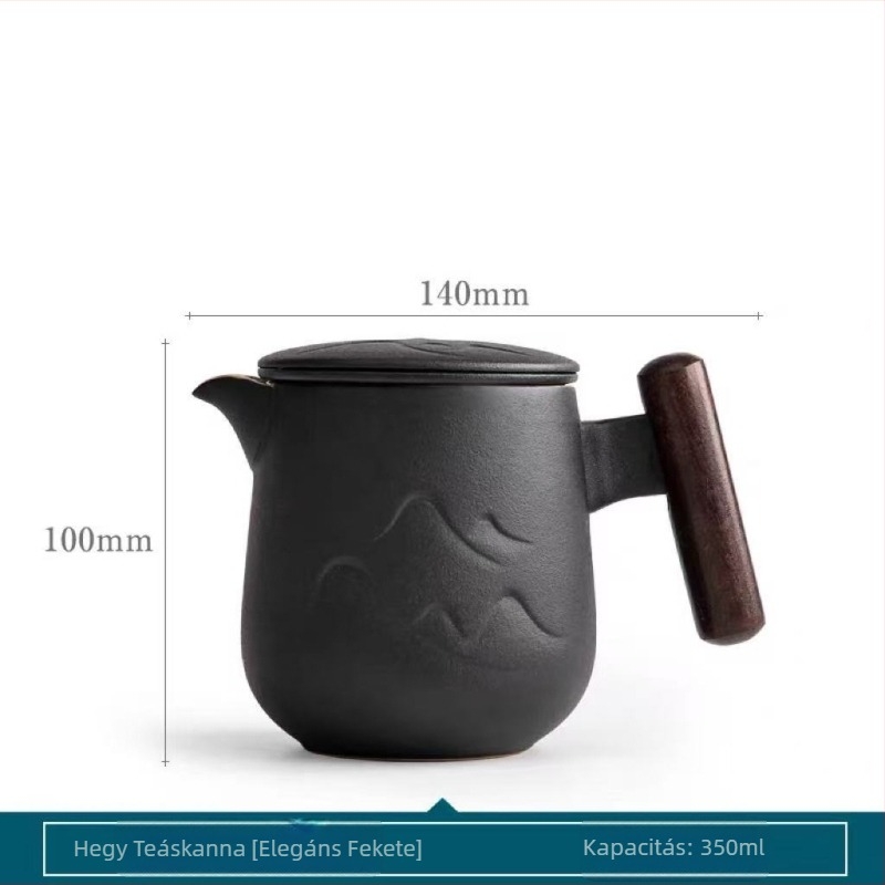 Hegymintás kerámia teáskanna otthoni használatra, kreatív tea-víz elválasztás, elegáns pohár, Kung Fu teáskészlet, égésvédő kialakítás, nagy méret.