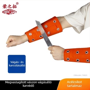 Rongzituo Vasgyűrűs alkarvédő – vágásálló, vastag vászon, kopásálló és lélegző, acélcsíkkal üvegipari felhasználásra