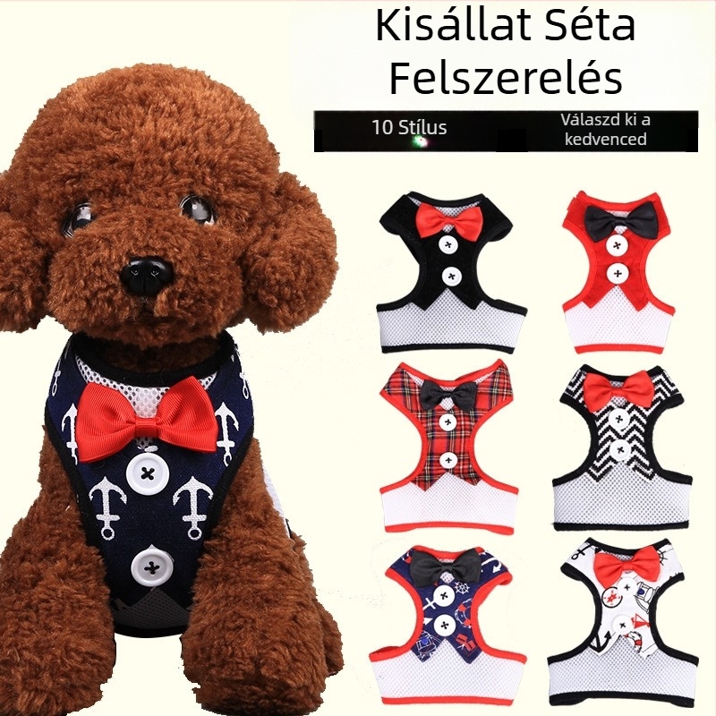 Mellény-stílusú póráz macskáknak és kutyáknak, kis- és közepes méretű ebeknek.