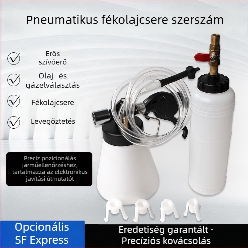 Pneumatikus fékfolyadék-csere eszköz automata kivonóval és töltővel jármű karbantartásához