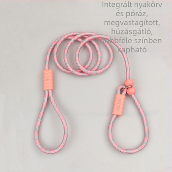 Megvastított, több színű kutyás edzőhúr integrált P-lánccal, kis, közepes és nagy testű kutyáknak