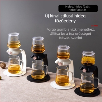 Intelligens teáskanna, új kínai stílusú üveges tea készlet hideg főzéshez jégcseppekkel
