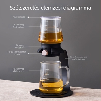 Intelligens teáskanna, új kínai stílusú üveges tea készlet hideg főzéshez jégcseppekkel