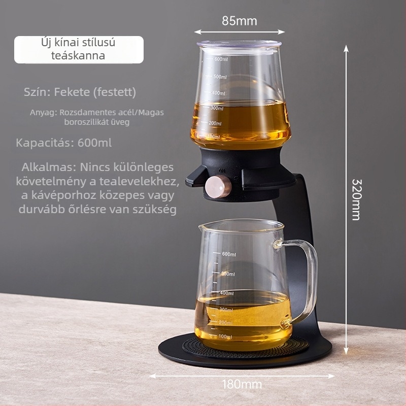 Intelligens teáskanna, új kínai stílusú üveges tea készlet hideg főzéshez jégcseppekkel