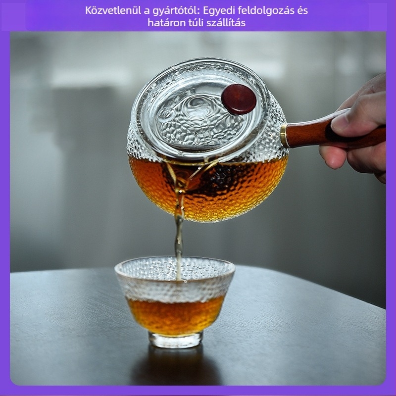 380 ml kalapált oldalfogantyús teáskanna, infúzor a tea és víz szétválasztásához, virágos teákhoz, kínai stílusban