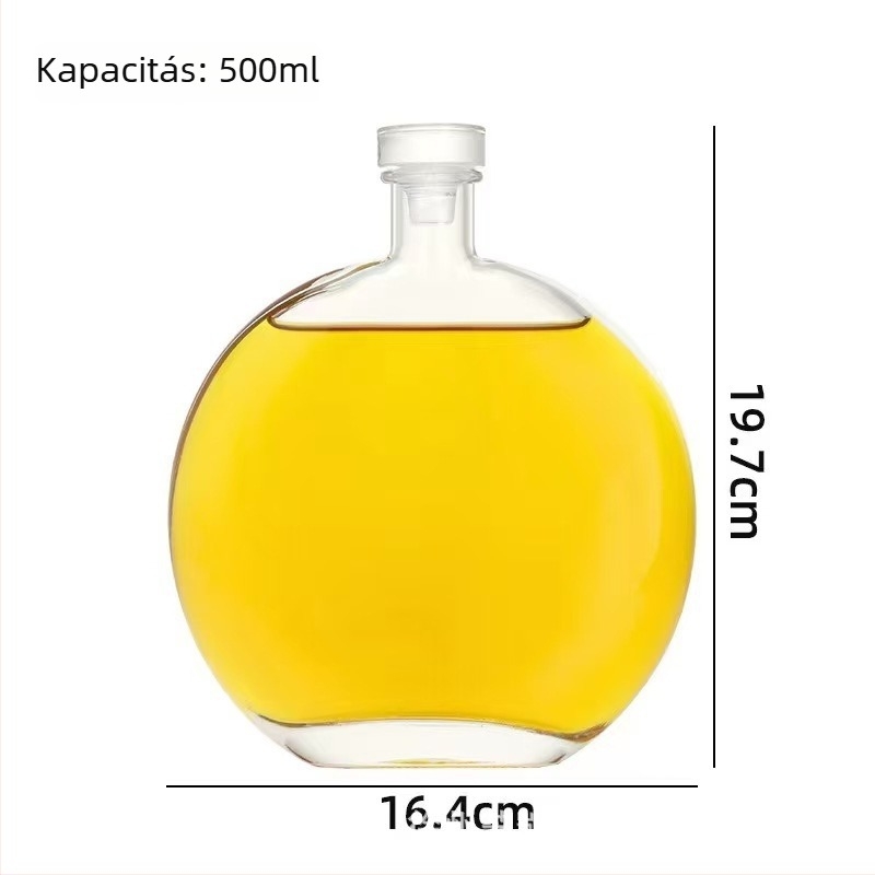 Kreatív kör alakú üveg a hideg tea készítéséhez, átlátszó italosüveg logónyomási lehetőséggel, üres adagolható üveg