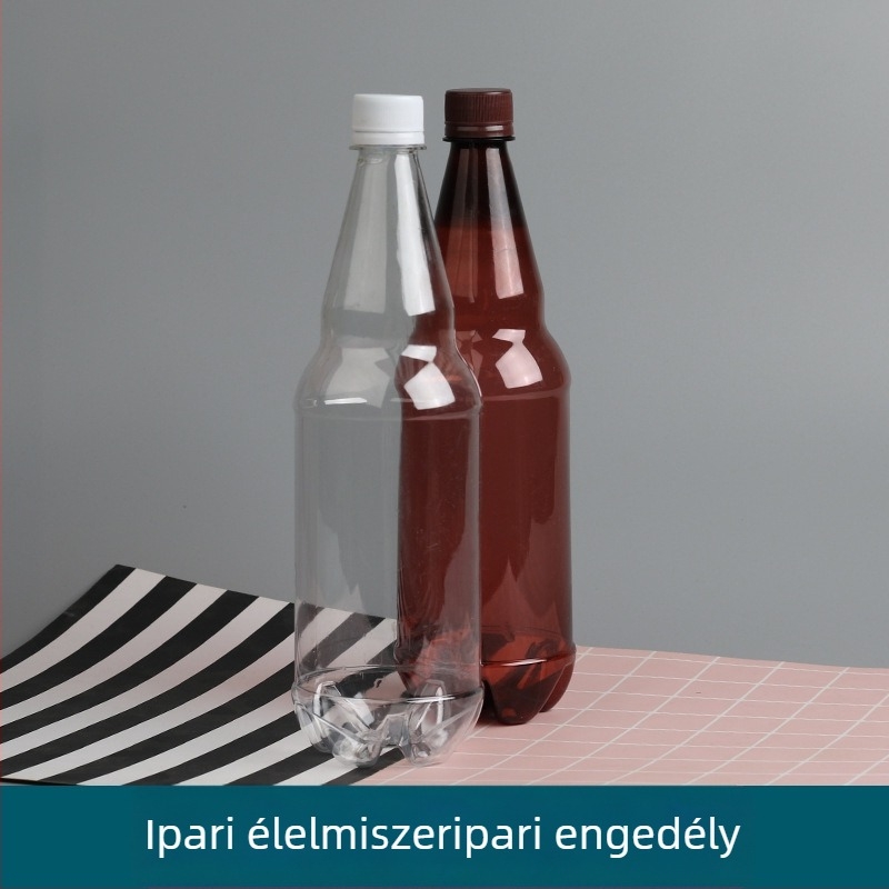 1000 ml PET műanyag italos üveg, átlátszó, üres, folyadékcsomagoláshoz