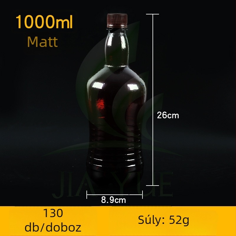 1000 ml PET műanyag italos üveg, átlátszó, üres, folyadékcsomagoláshoz