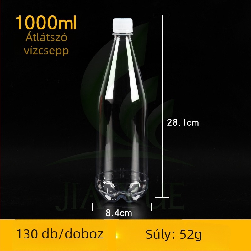 1000 ml PET műanyag italos üveg, átlátszó, üres, folyadékcsomagoláshoz