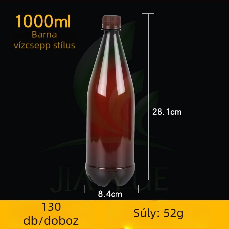 1000 ml PET műanyag italos üveg, átlátszó, üres, folyadékcsomagoláshoz