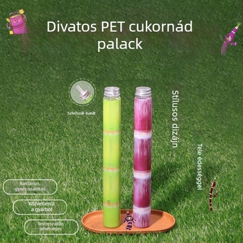 Átlátszó PET italosüveg fedővel, egyszer használható, 700 ml, Sugarcane Milk Tea