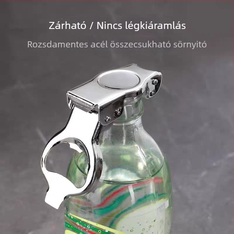 Rozsdamentes acélból készült többfunkciós üvegnyitó dugóhúzóval