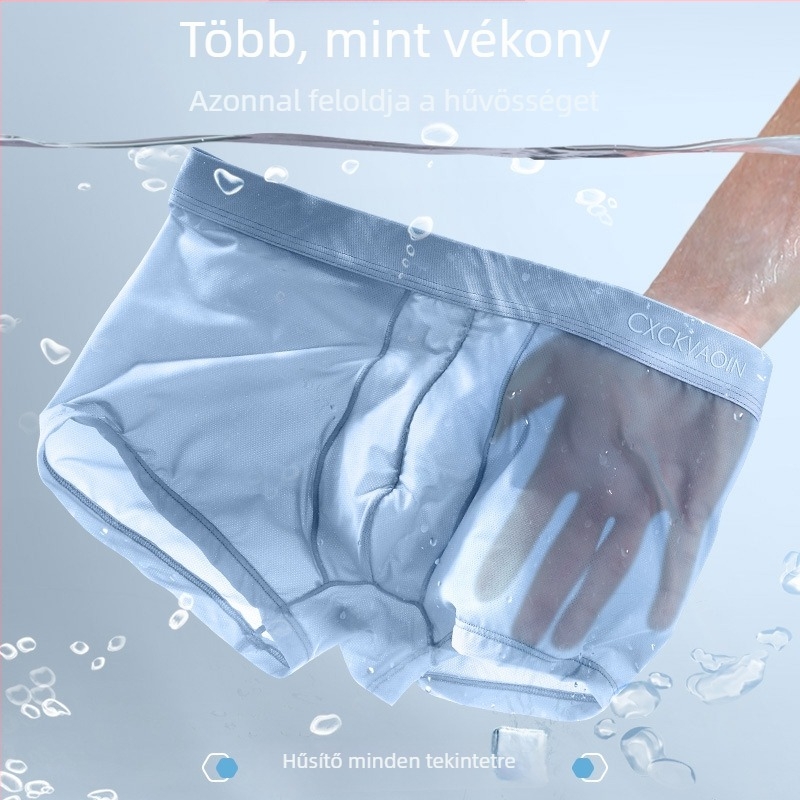 Férfiak légáteresztő nylon boxeralsó, hűsítő érzetű, hálós panelokkal és antibakteriális béléssel