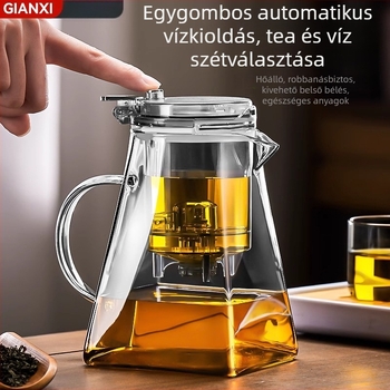 Boroszilikát üveg teáskanna szűrővel, otthoni használatra, egyszerű stílus