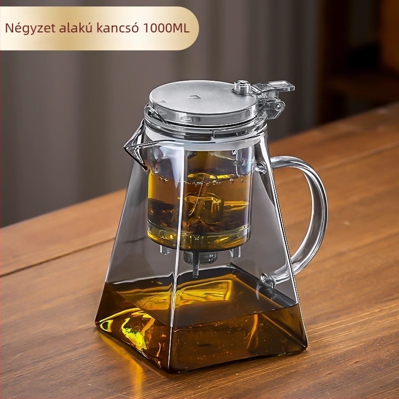 Boroszilikát üveg teáskanna szűrővel, otthoni használatra, egyszerű stílus