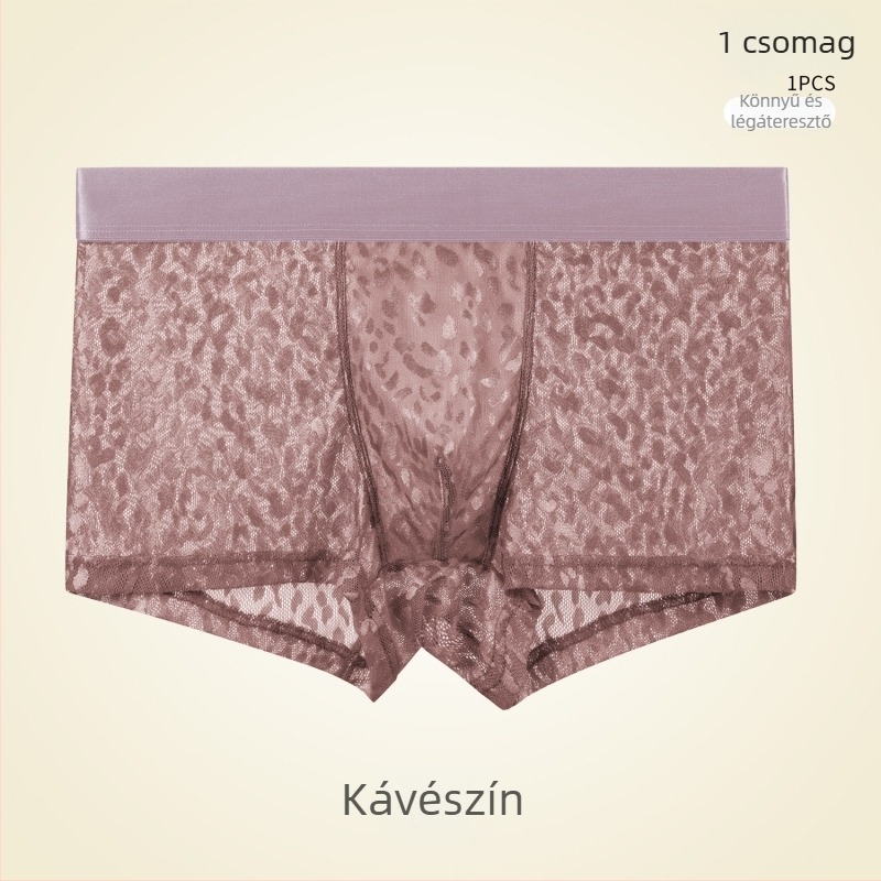 Jégselyem férfi boxer rövidnadrág csipke mintával, jacquard hálós, lélegző, prémium