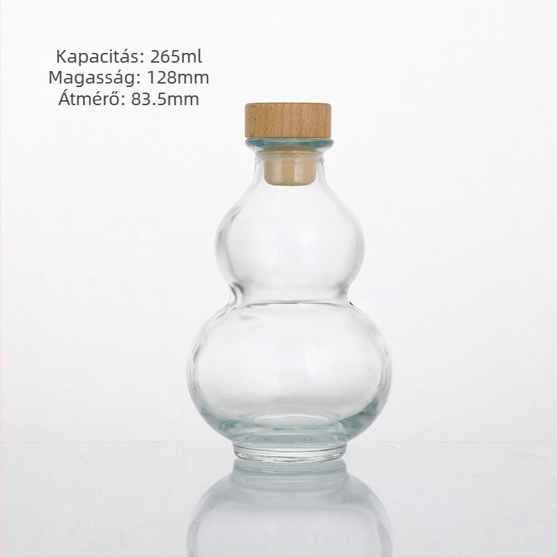 265 ml átlátszó, vastagított üvegű tök alakú üveg gyümölcsborhoz