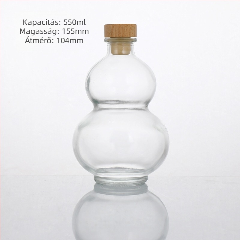 265 ml átlátszó, vastagított üvegű tök alakú üveg gyümölcsborhoz