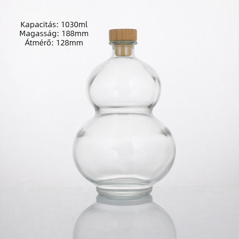 265 ml átlátszó, vastagított üvegű tök alakú üveg gyümölcsborhoz