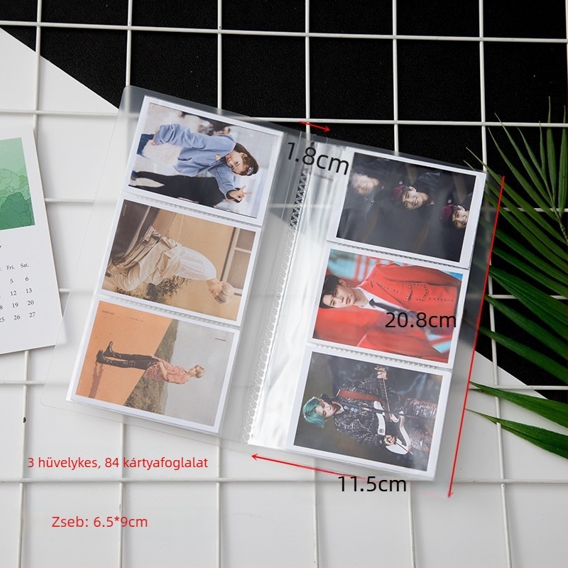 Minimalista fotóalbum 3–7 hüvelykes fotókhoz és jegykártyákhoz