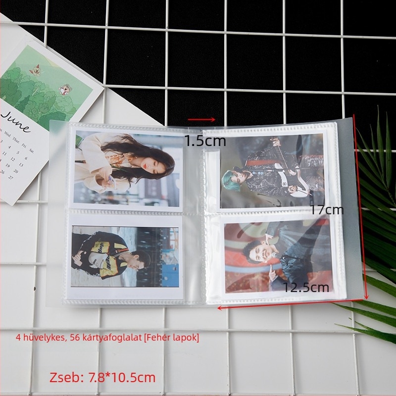 Minimalista fotóalbum 3–7 hüvelykes fotókhoz és jegykártyákhoz