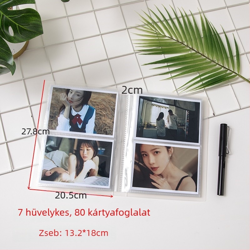 Minimalista fotóalbum 3–7 hüvelykes fotókhoz és jegykártyákhoz