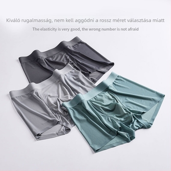 5XL varrat nélküli férfi boxeralsó nyárra, Ice Silk anyag, átlátszó hálós mintázat, ultra vékony, lélegző
