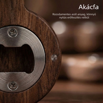 Akácfából készült sörnyitó, mágneses hűtőmágnes, kreatív kupaknyitó gravírozással reklámhoz