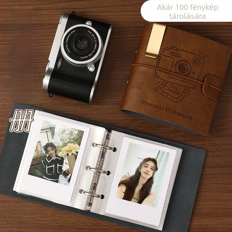 Nagy kapacitású retro fotóalbum Polaroid fotókhoz, kivehető lapokkal – DIY 3 hüvelykes utazókártyaalbum
