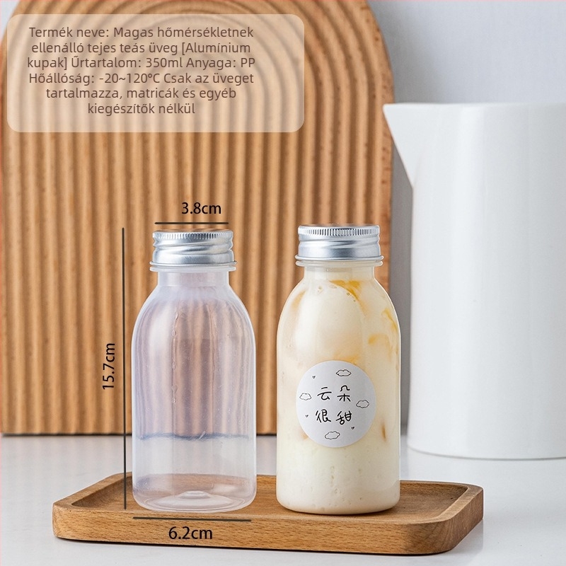 Hőálló PP műanyag üveg italokhoz, 250 ml, élelmiszer-minőségű, egyszer használatos