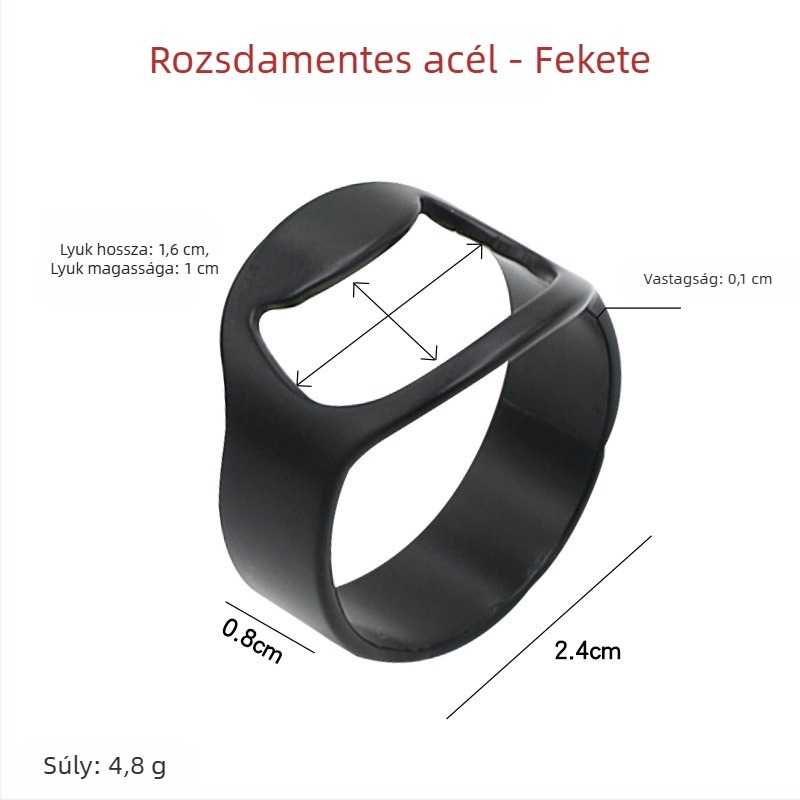 Rozsdamentes acélból készült üvegnyitó gyűrű – kreatív sörös üvegnyitó, konyhai eszköz