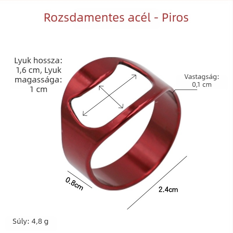 Rozsdamentes acélból készült üvegnyitó gyűrű – kreatív sörös üvegnyitó, konyhai eszköz