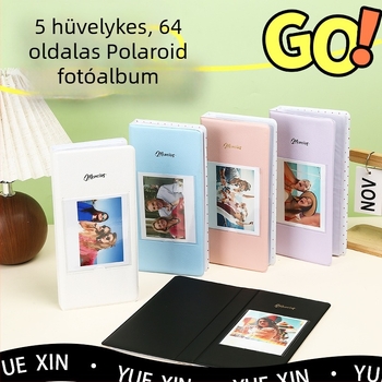 Instax-stílusú 5 hüvelykes fotóalbum beszúrható oldalakkal, lazán kötött emlékkönyv, makaron színű
