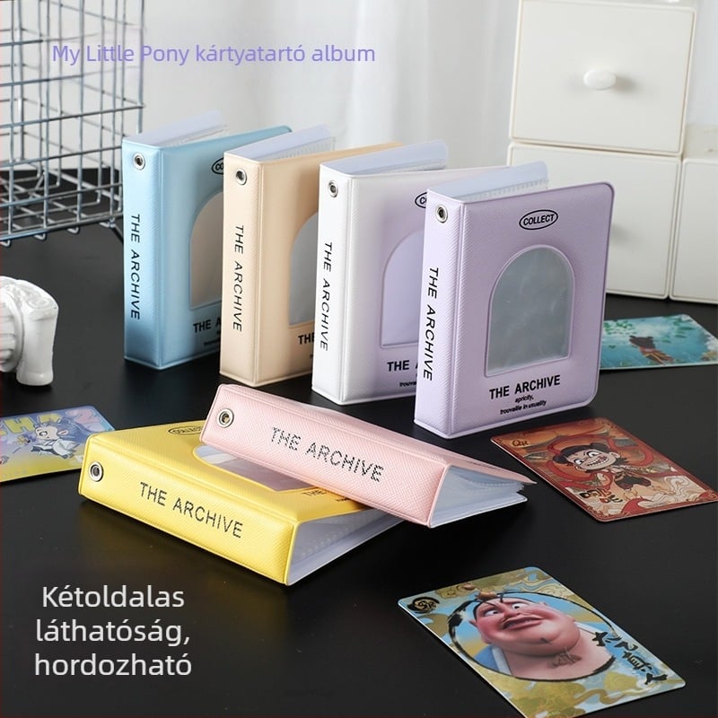 My Little Pony átlátszó PVC kártyaalbum, fényképalbum tárolásra, egy kártya oldalanként, emlékalbum