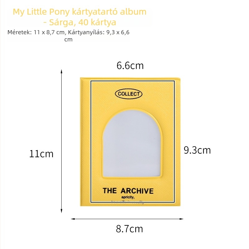 My Little Pony átlátszó PVC kártyaalbum, fényképalbum tárolásra, egy kártya oldalanként, emlékalbum