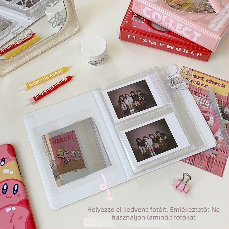 3 hüvelykes Polaroid fotóalbum, szív alakú, rajongói fotókhoz és kis kártyákhoz