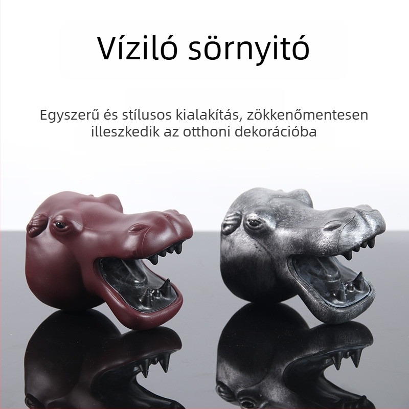 Állatfejű üvegnyitó, mágneses hűtőmágnes — tigris és víziló dizájn