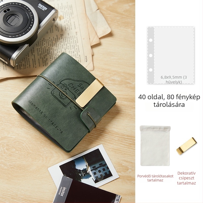 Nagy kapacitású 3 hüvelykes mini fotóalbum tároló kötet, aranyos páros dizájn