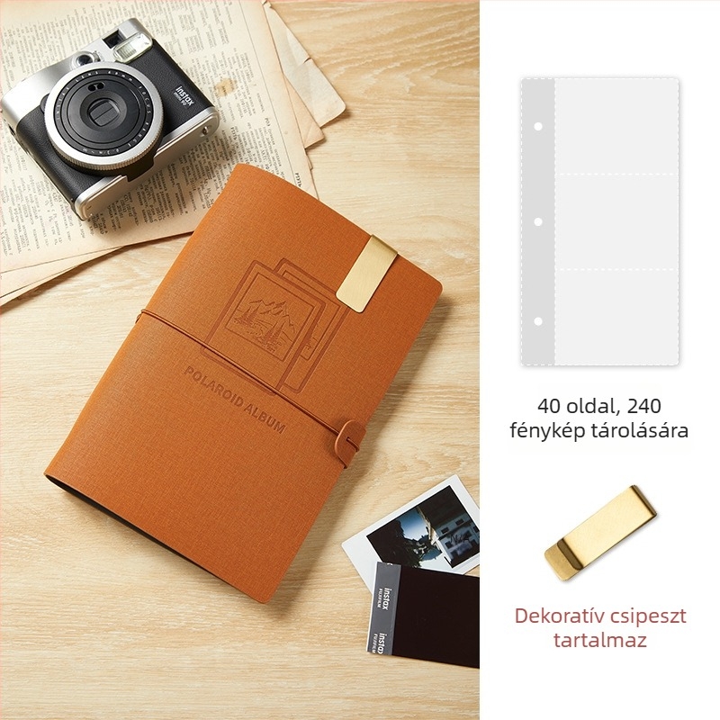 Nagy kapacitású 3 hüvelykes mini fotóalbum tároló kötet, aranyos páros dizájn